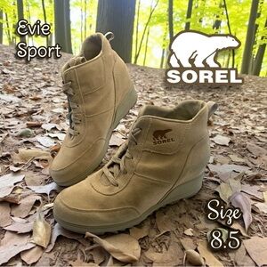 Sorel Evie Sport Lace Bootie Lug Sole Size 8.5